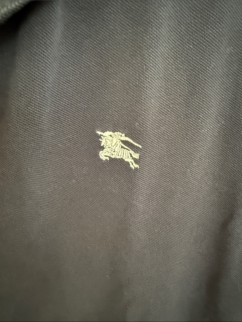 Men’s L Burberry Navy Blue Polo with Signature Placket Detail - Picture 3 of 8